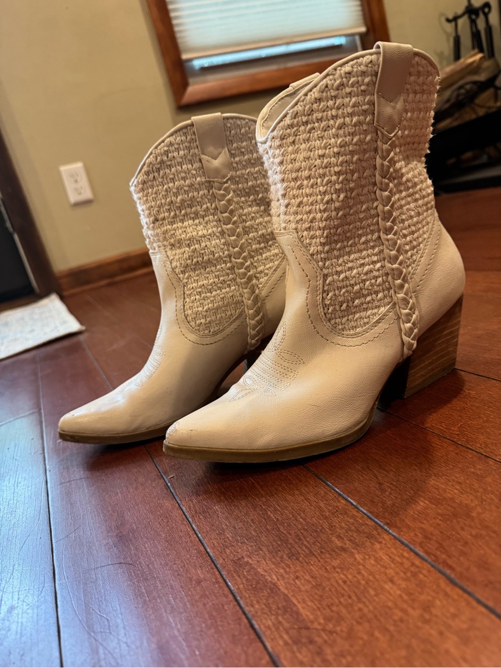 DV by Dolce Vita Cream Braided Western Booties